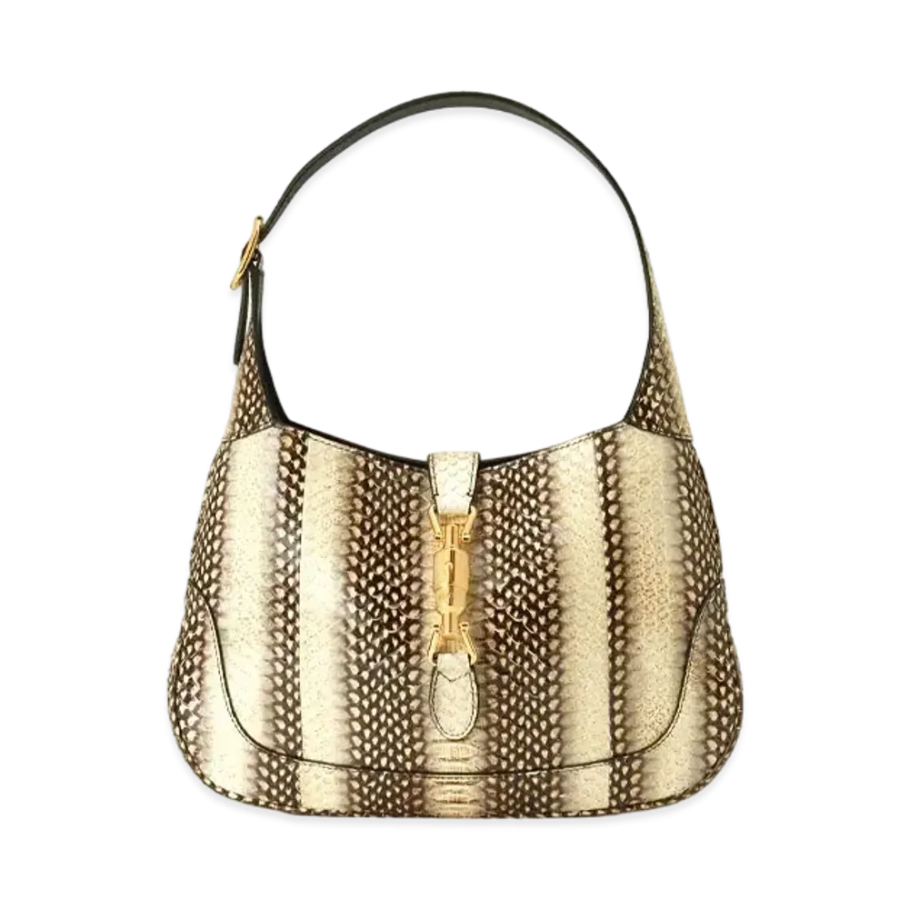 GUCCI Jackie 1961 Small Python Bag "Natural Color Python"