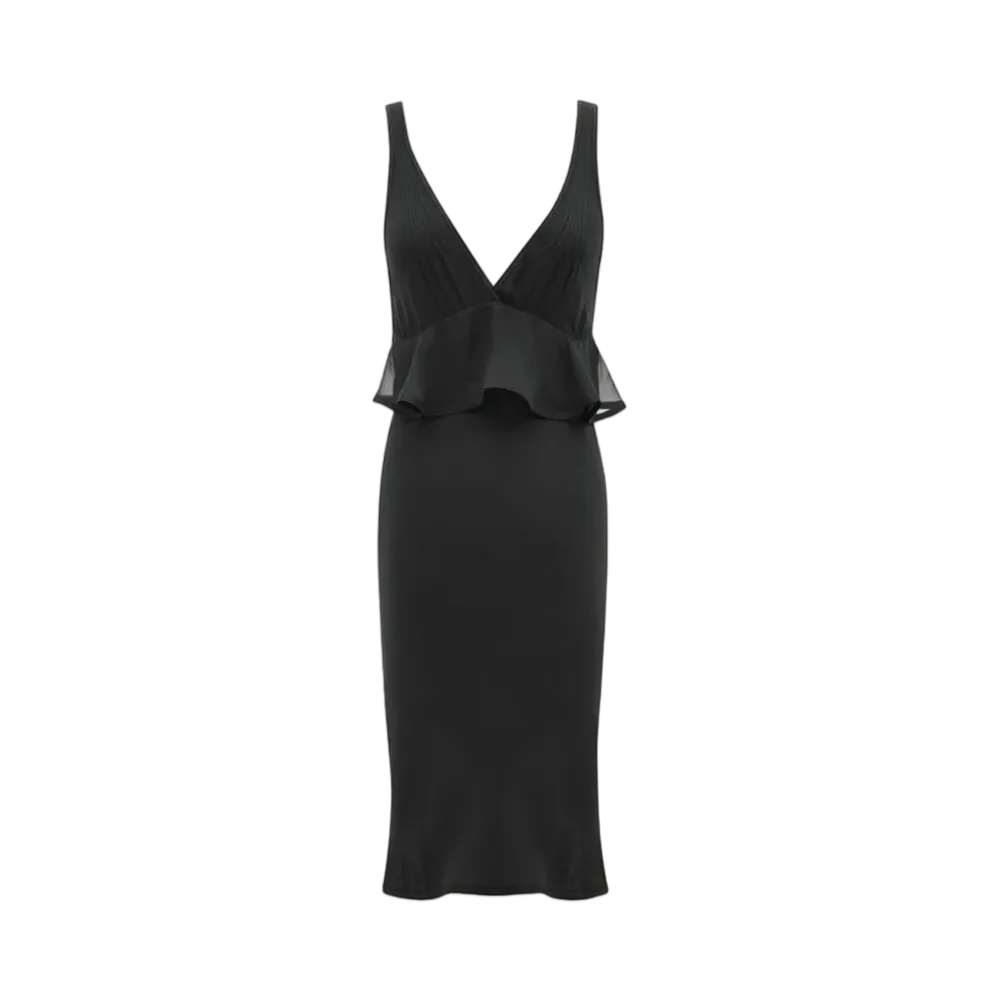 Saint Laurent Women's Halter Dress in Silk Crepe Muslin "Black"
