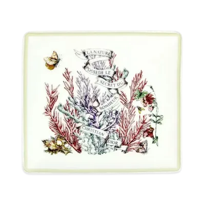 Dior Trinket Tray Limoges Porcelain with Dior Cabinet de la Mer Motif "White/Multicolor"