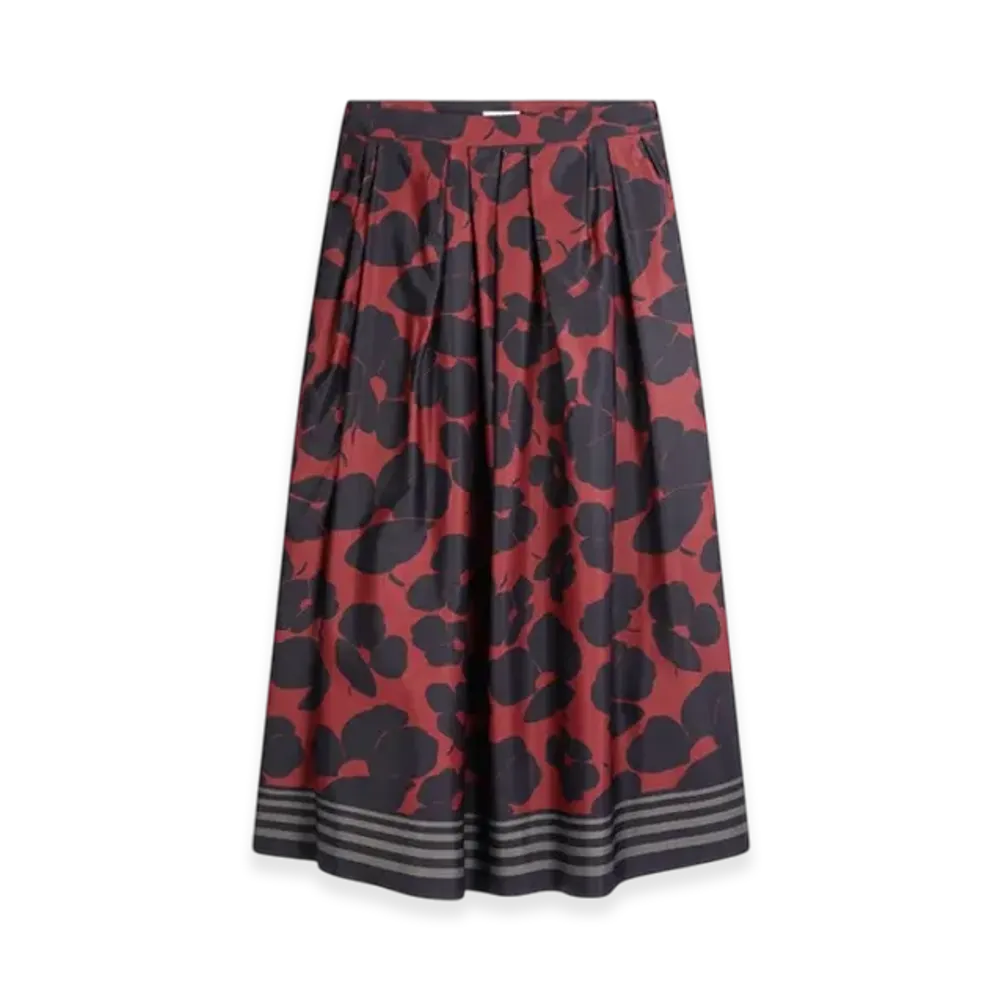 DRIES VAN NOTEN Women's Full A-Line Skirt "Red"