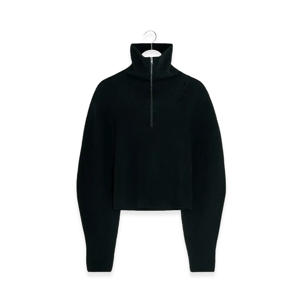 LEMAIRE Women's Zip Sweater "Black"