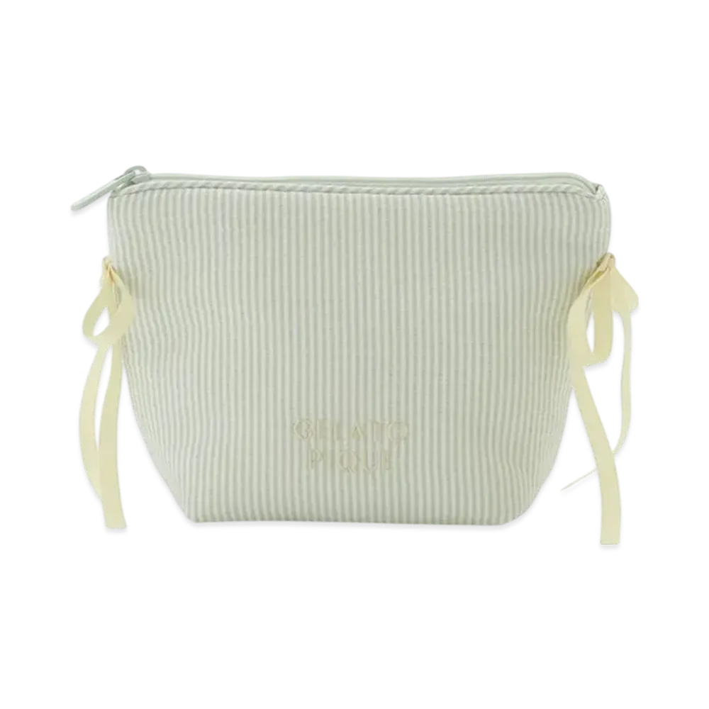 GELATO PIQUE Striped Ribbon Pouch "Green"