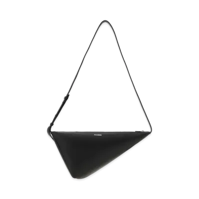 Jil Sander Leather Triangle Crossbody Bag "Black"