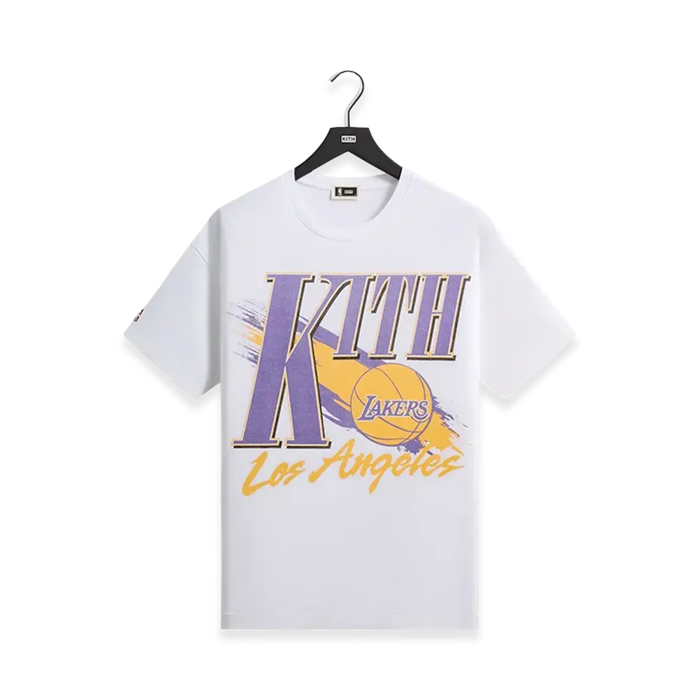 Kith x NBA All-Star Los Angeles Lakers Retro Ball Boxy Tee "White"