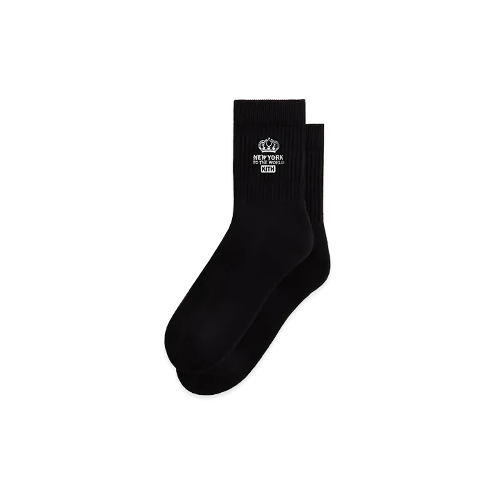 Kith Insignia Cotton Mid Crew Socks "Black"