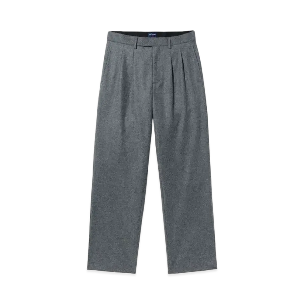 Noah Wool Double-Pleat Trouser "Grey"