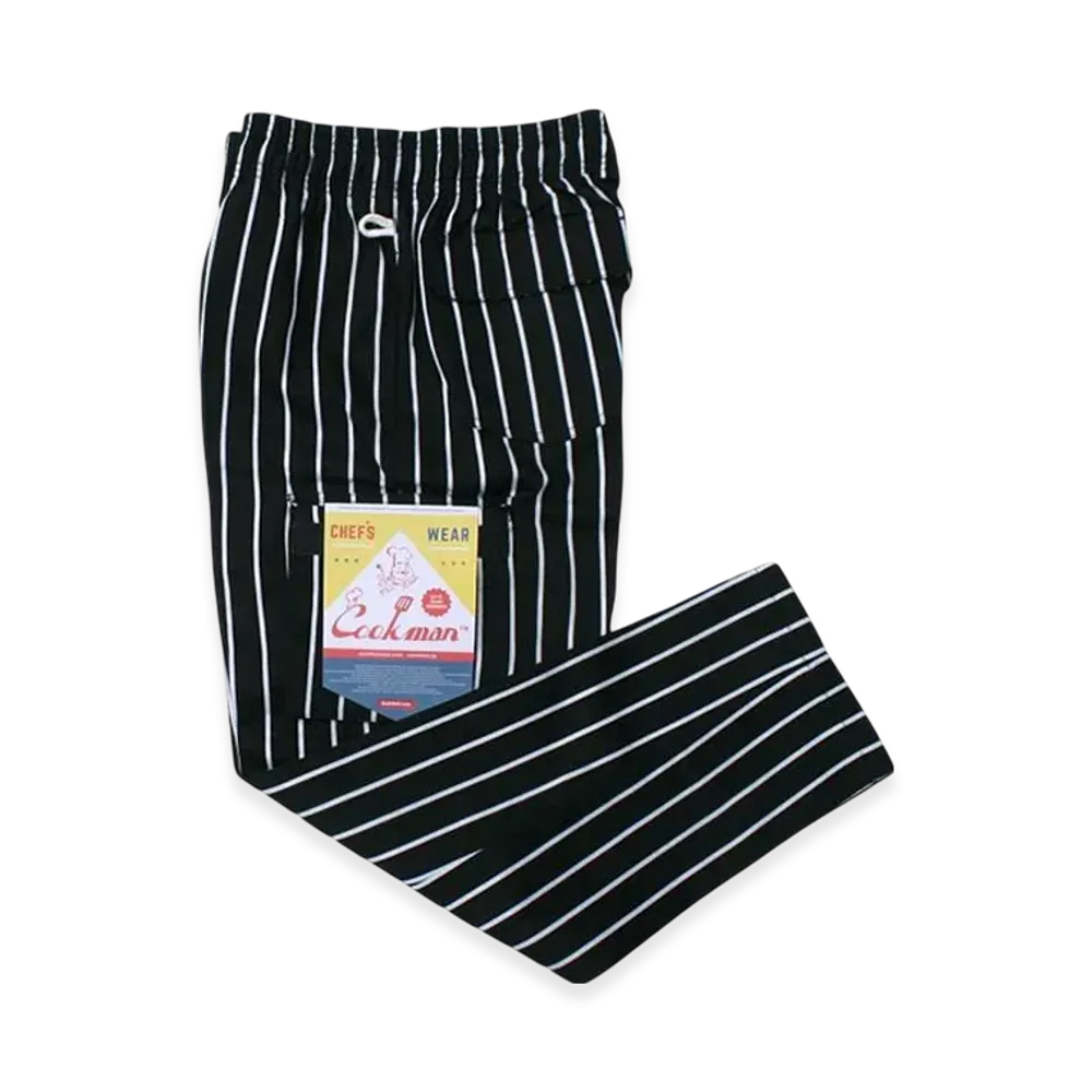 COOKMAN Chef Pants Cargo Pants "Stripe/Black"