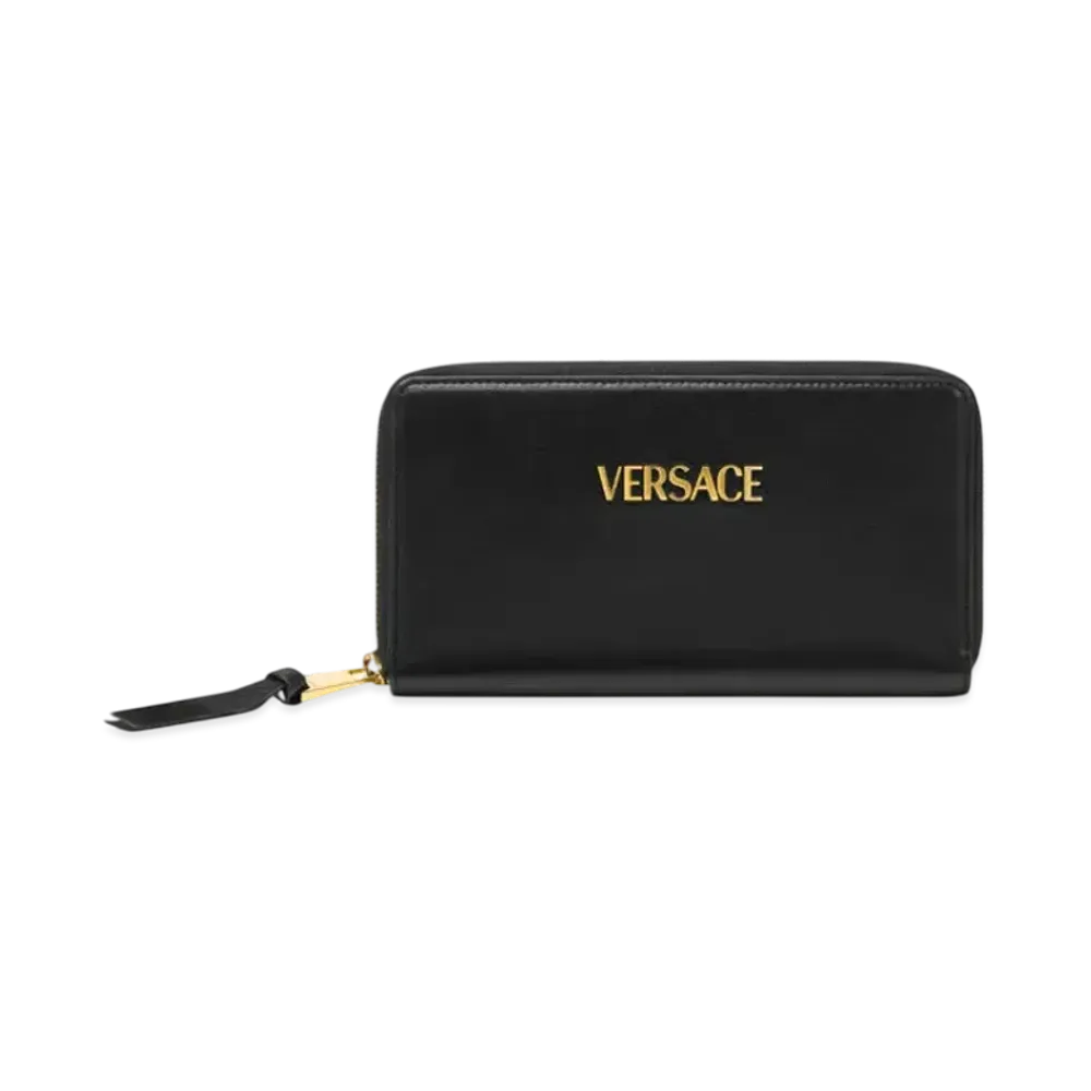 Versace Tag Long Wallet "Black/Gold"
