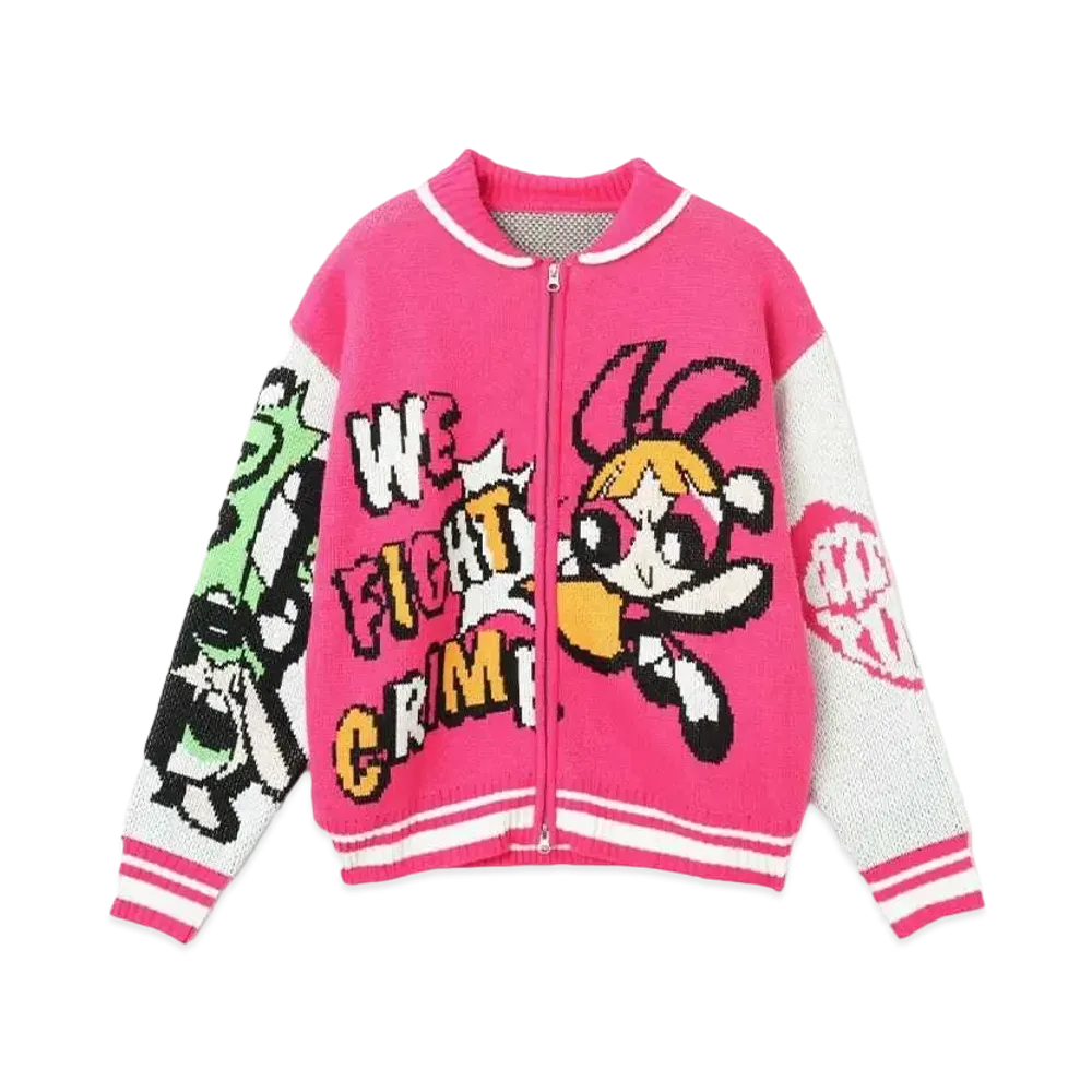 atmos pink x The Powerpuff Girls Knit Blouson "Pink"