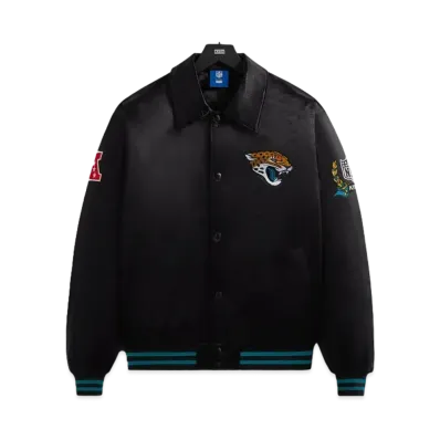 Kith x the NFL: Jaguars Satin Bomber Jacket "Black"