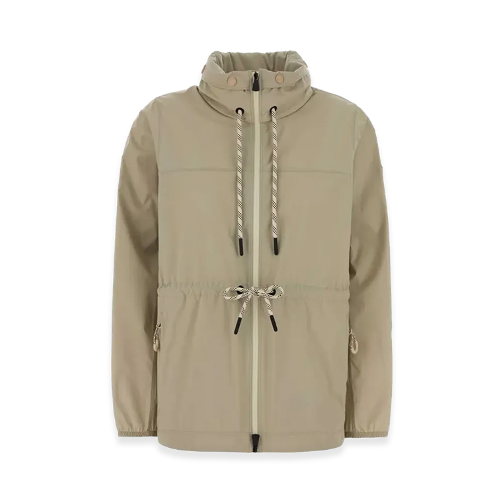 MONCLER Women's Cappuccino Stretch Nylon Soulare Windbreaker "Beige"