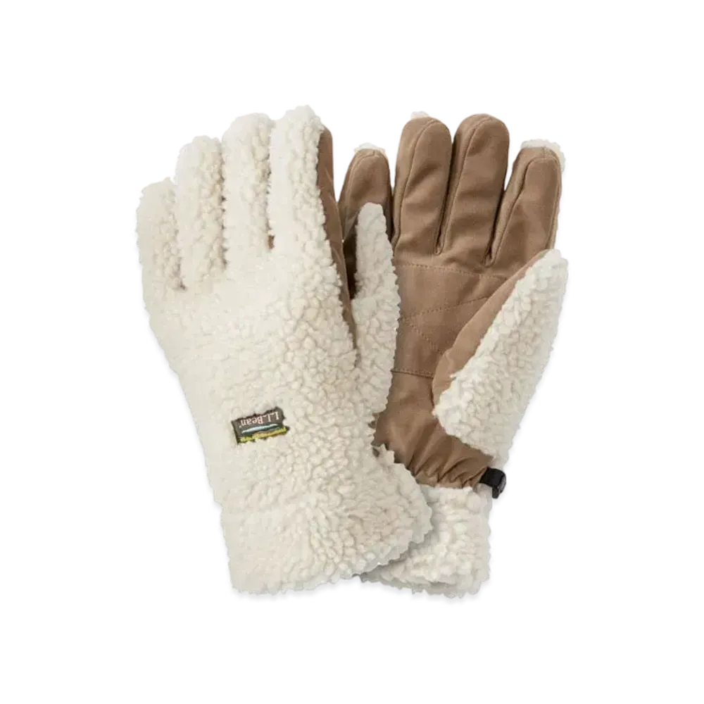 L.L.Bean Adults' Mountain Pile Fleece Gloves "Natural"