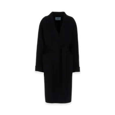 PRADA Women's Wool Blend Coat "Black"