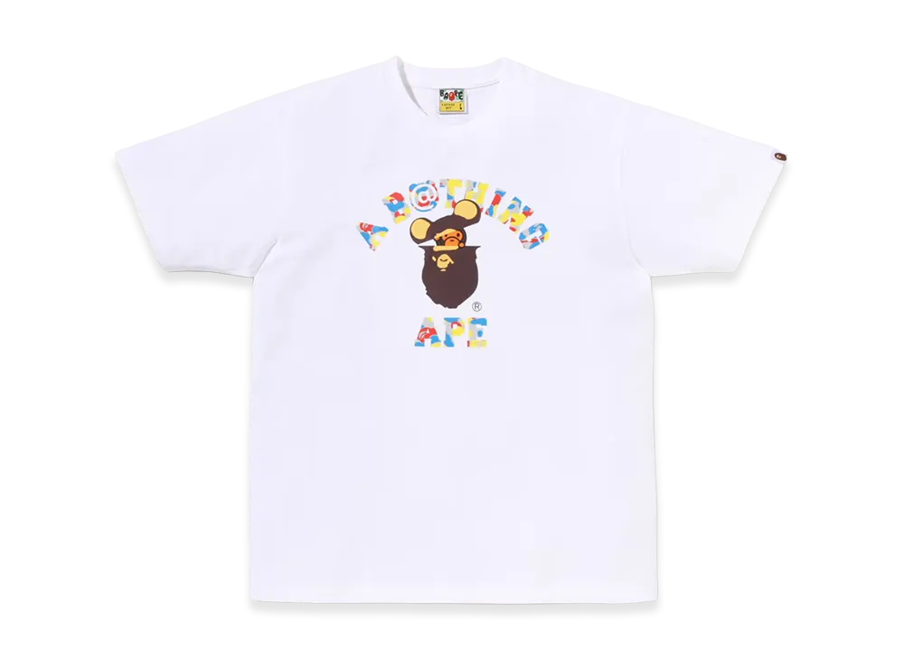 A BATHING APE x MEDICOM TOY 30th Anniv. College Milo Tee "White"