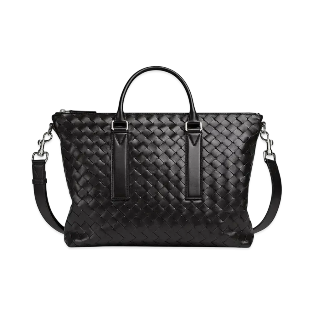 Bottega Veneta Intrecciato Soft Briefcase "Black"