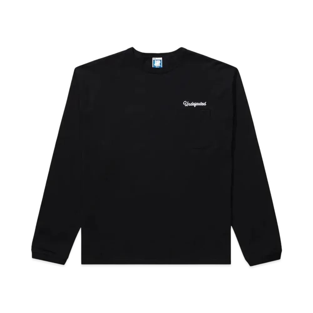 UNDEFEATED Script L/S Pocket Tee "Black"