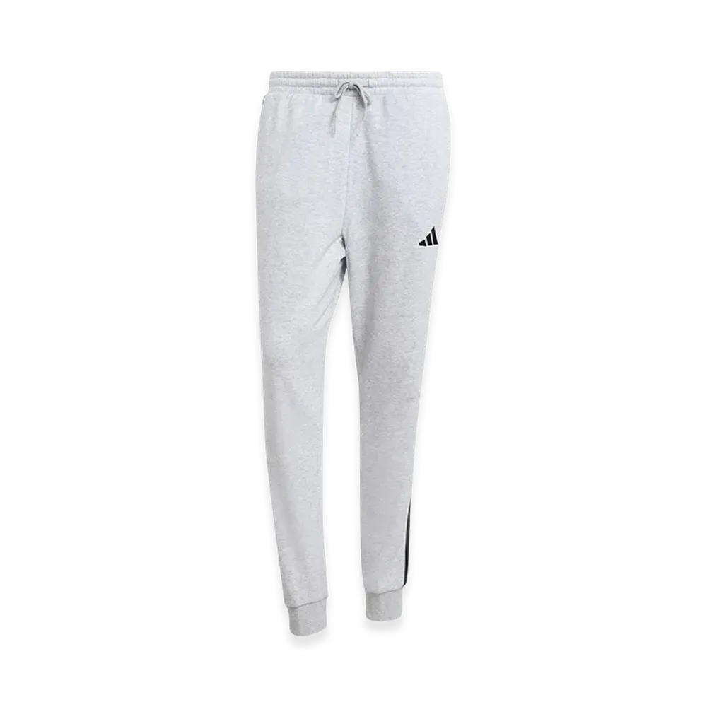 adidas Essential Three Stripes French Terry Pants "Light Grey Heather/Black"