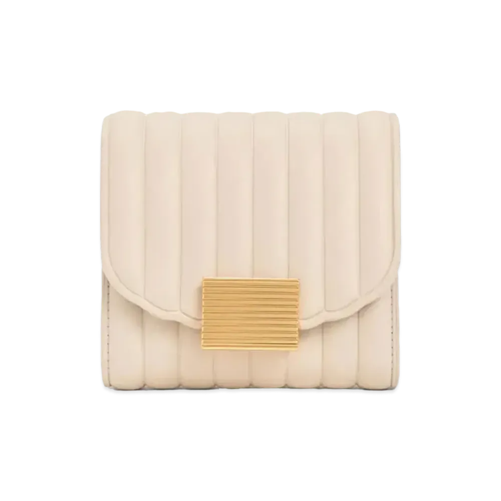 CHARLES & KEITH Astrid Panel Small Wallet "Beige"