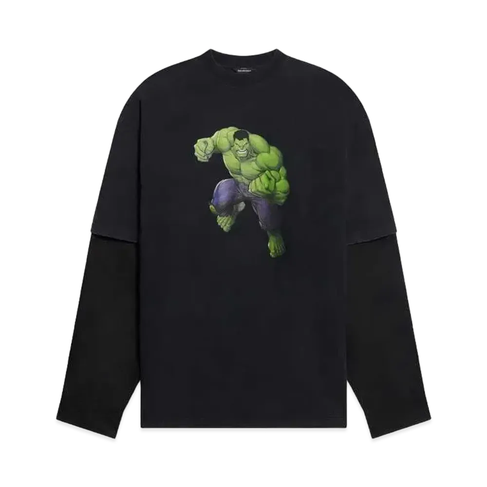 Balenciaga HULK 2021MARVEL LAYERED T-SHIRT "Black"