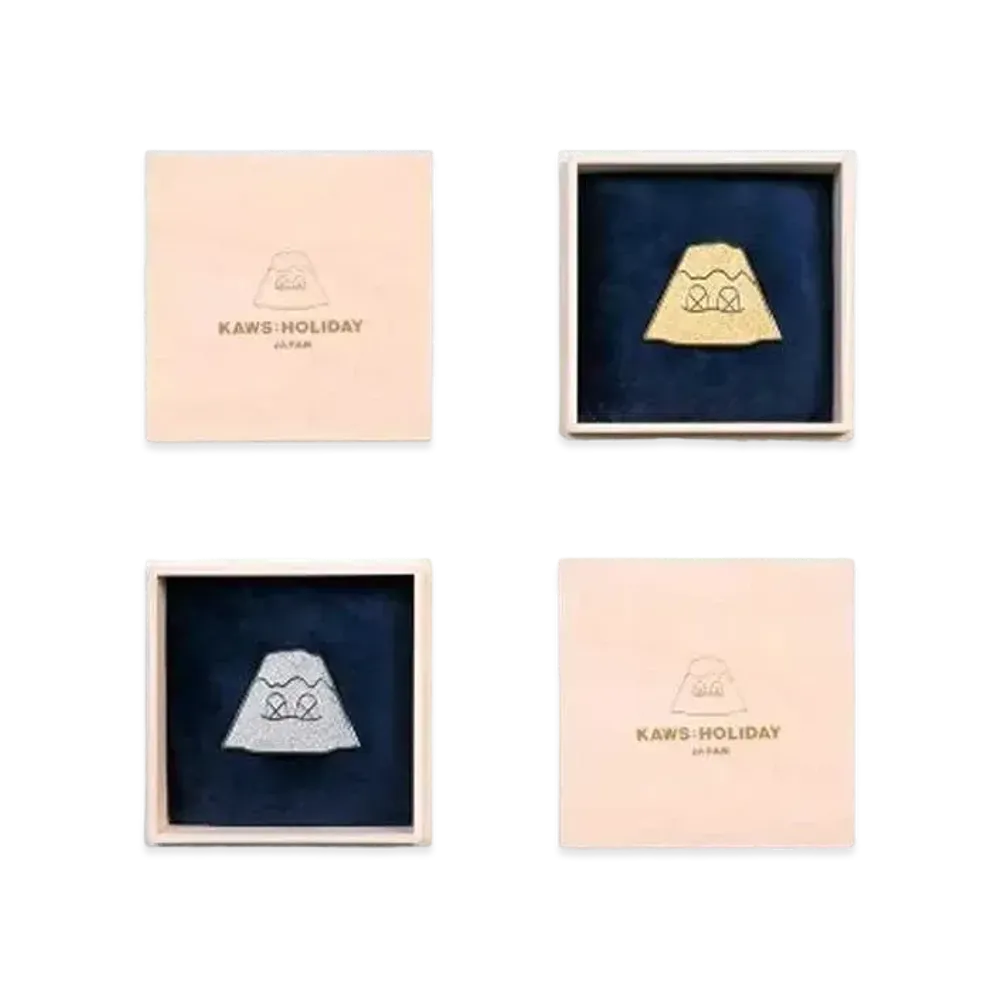 KAWS HOLIDAY Japan Mount Fuji Golden & Silver Pin "Gold/Silver"