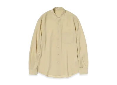 AURALEE Airy Silk Georgette Shirt "Light Yellow"