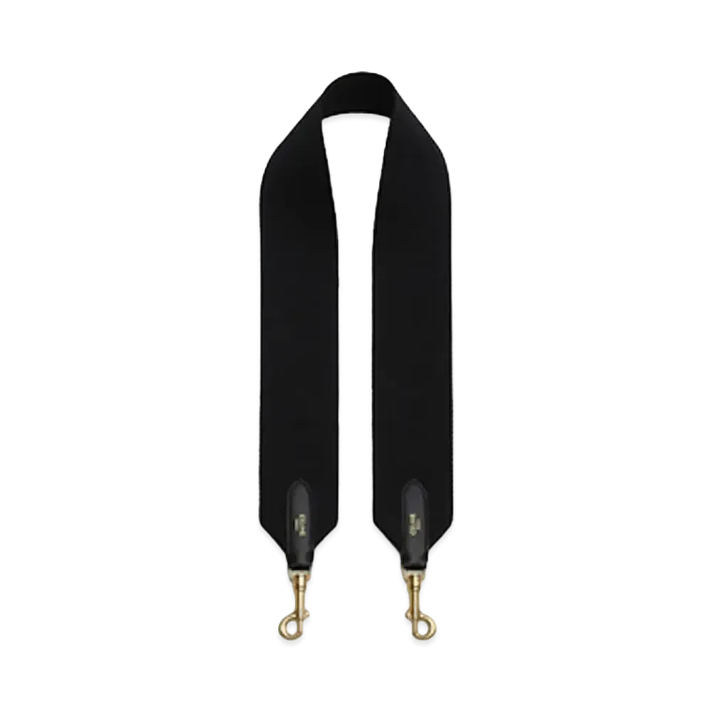CELINE Short Strap in Textile and Calfskin "Black"