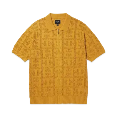 HUF Monogram Jacquard Zip Sweater "Dijon"