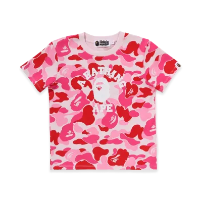 A BATHING APE Women's ABC Camo College Mini Tee "Pink"