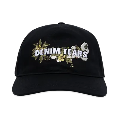 DENIM TEARS Floral Logo Trucker Hat "Black"