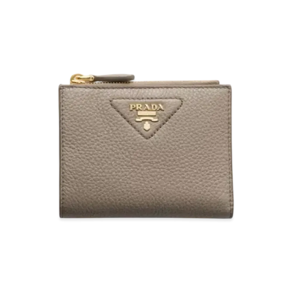 PRADA Small Leather Wallet "Gray"