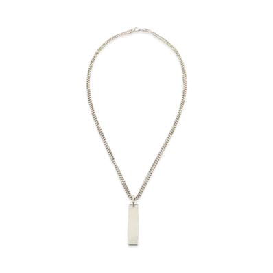 GUCCI Plate Tag W Ball Chain Necklace "Silver"