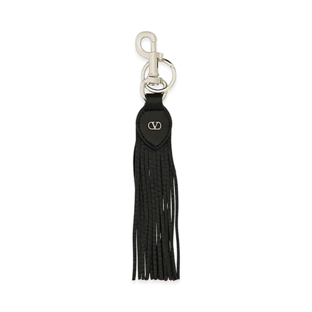 Valentino V Logo Signature Keychain "Black"