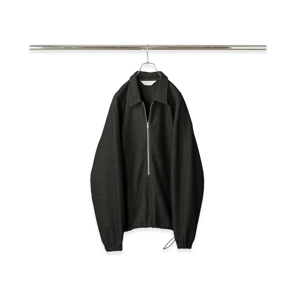 ANCELLM Wool Pull Over Shirt "Black"