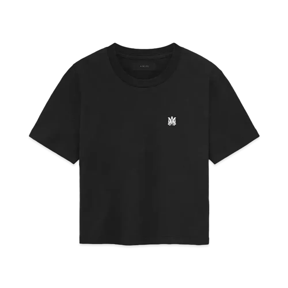 AMIRI Women's MA Embroidered Baby Tee "Black"
