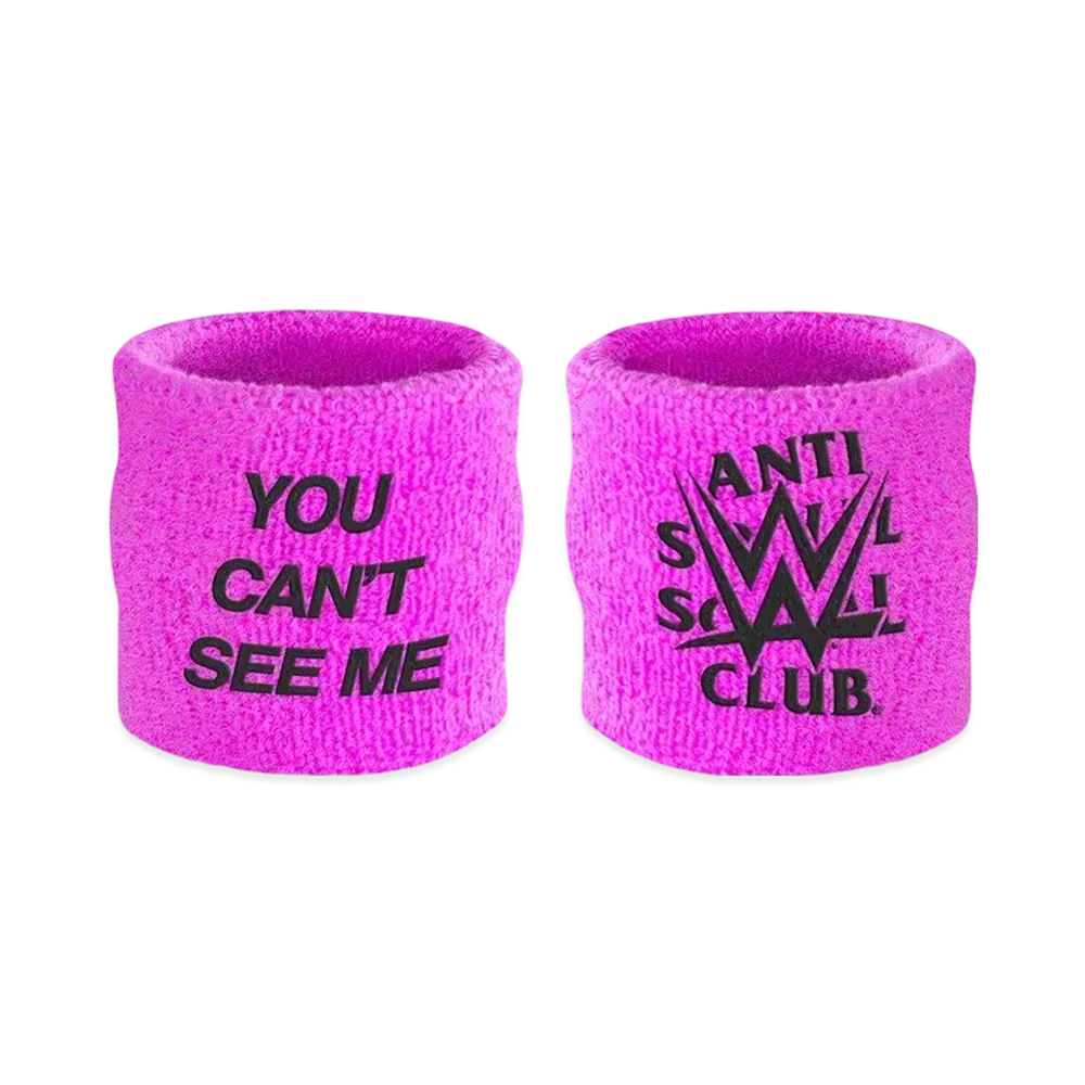 ANTI SOCIAL SOCIAL CLUB x WWE You Can't See Me Sweatbands "Pink"