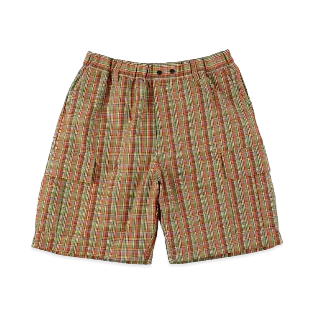 SON OF THE CHEESE Traditional Check Cargo Shorts "GREEN"