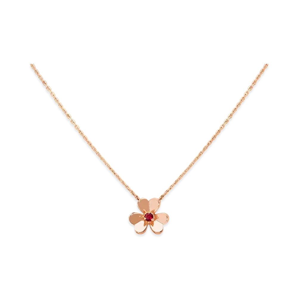 Van Cleef & Arpels Frivole pendant mini model "18K Rose gold/Ruby"