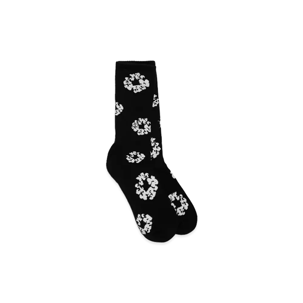 DENIM TEARS Cotton Wreath Socks "Black"