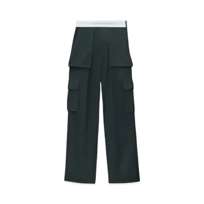 Alexander Wang Cotton Twill Mid-rise Cargo Rave Pants "Dark Gray"