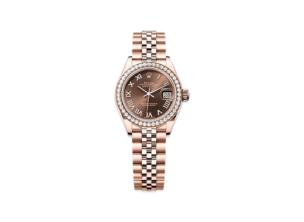 ROLEX Lady-Datejust 28mm Everose Gold Diamond 279135RBR "Chocolate"