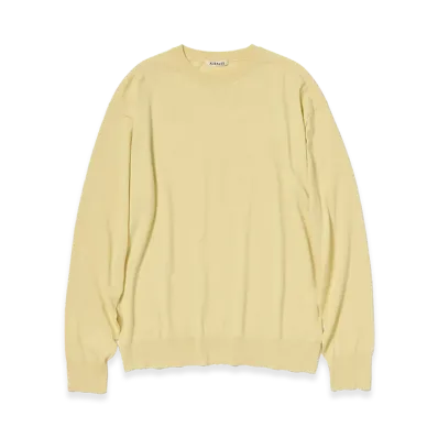 AURALEE Giza High Gauge Knit P/O "Yellow Beige"