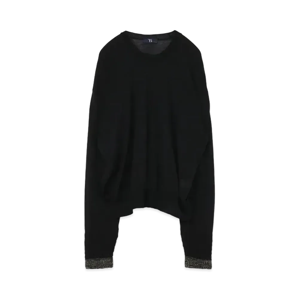 Yohji Yamamoto Y's BASOLAN EXTRAFINE MERINO WOOL PATCHING KNIT "Black"