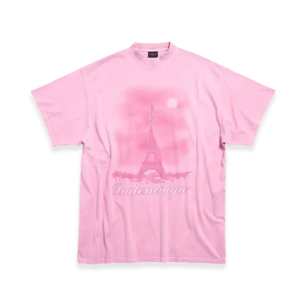 BALENCIAGA Paris Moon Oversized T-Shirt "Light Pink"