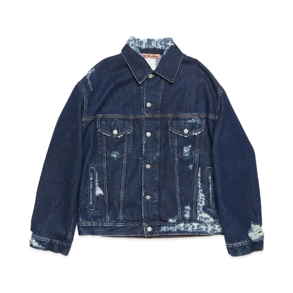 Acne Studios Distressed Denim Jacket - Relaxed Fit "Mid Blue"