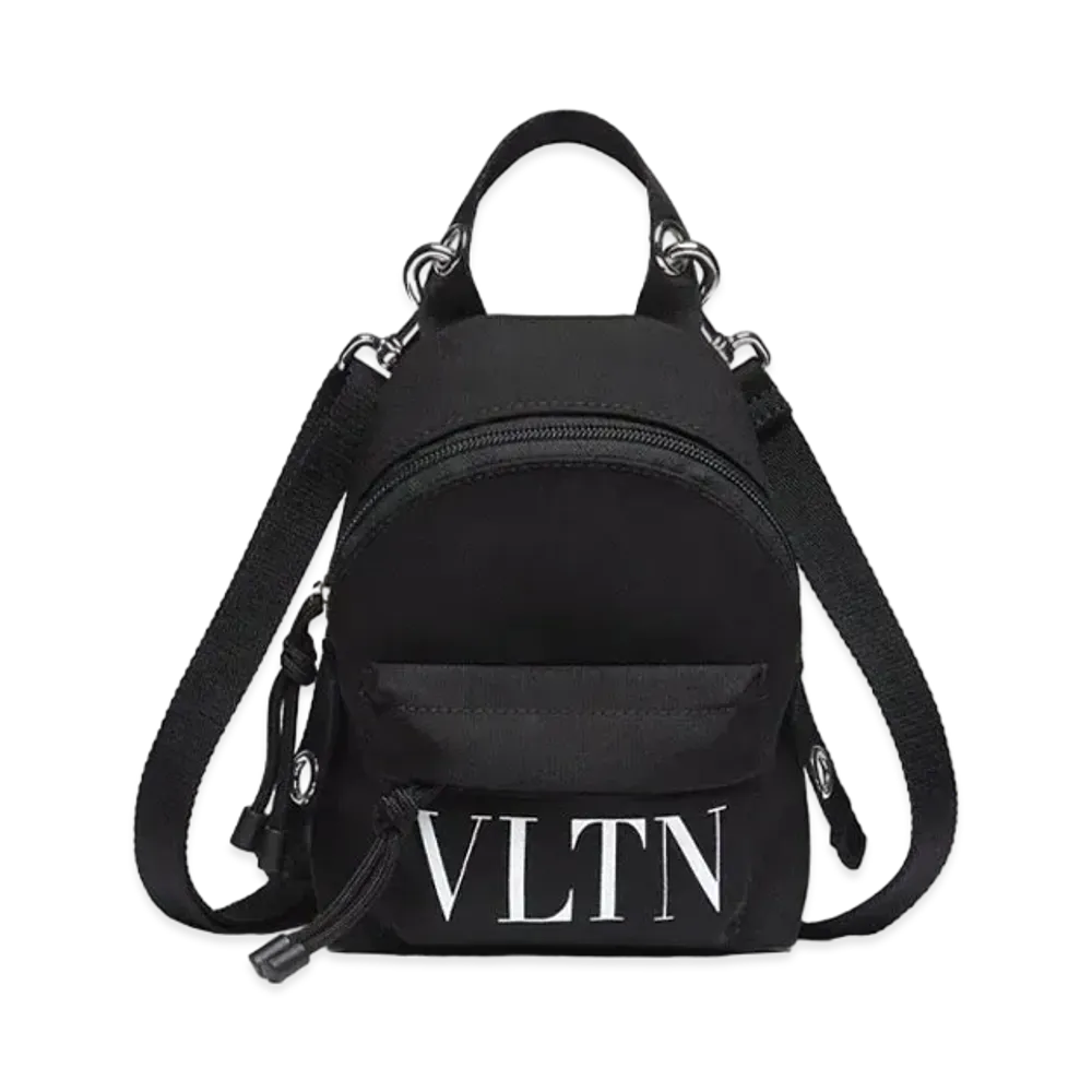 Valentino VLTN Nylon Mini Backpack "Black/White"