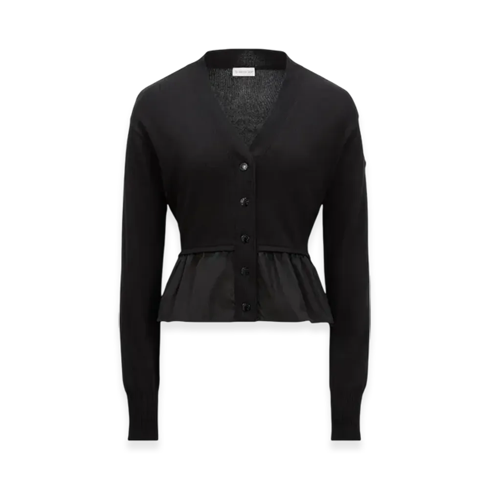 MONCLER Cotton Cashmere & Silk Cardigan "Black"
