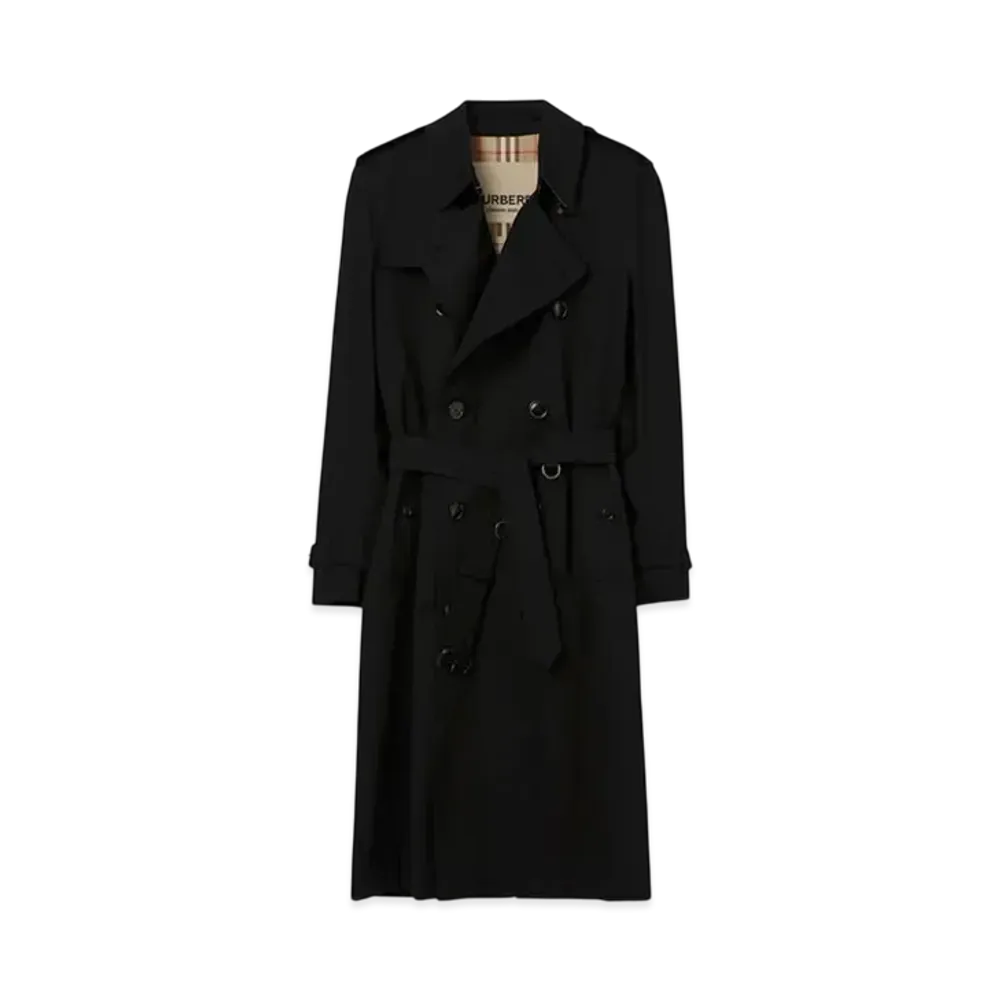 Burberry Long Kensington Heritage Trench Coat "Black"