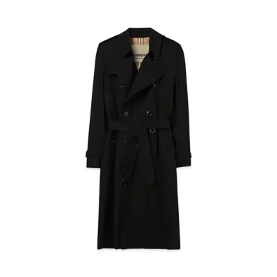 Burberry Long Kensington Heritage Trench Coat "Black"