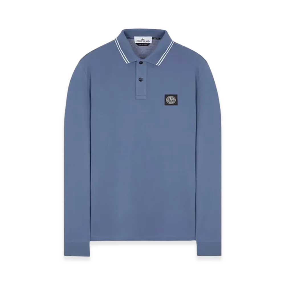 Stone Island 2SL18 Stretch Organic Pique Long-Sleeve Polo - 24SS "Musk Green"