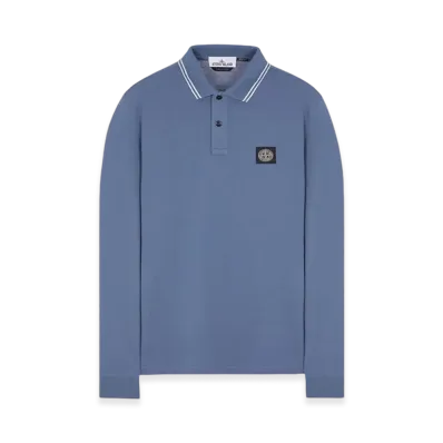Stone Island 2SL18 Stretch Organic Pique Long-Sleeve Polo - 24SS "Musk Green"